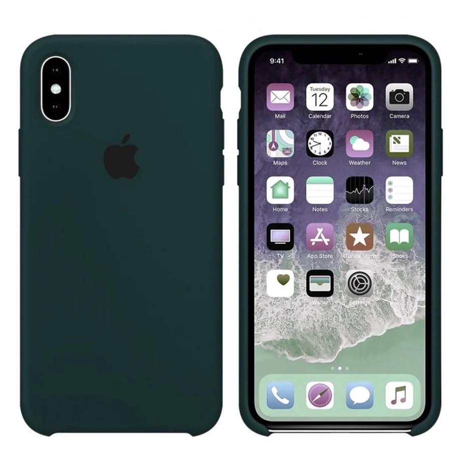 Чехол-накладка Apple Silicone Case for iPhone Xs Max, Dark Green (HC) (A)