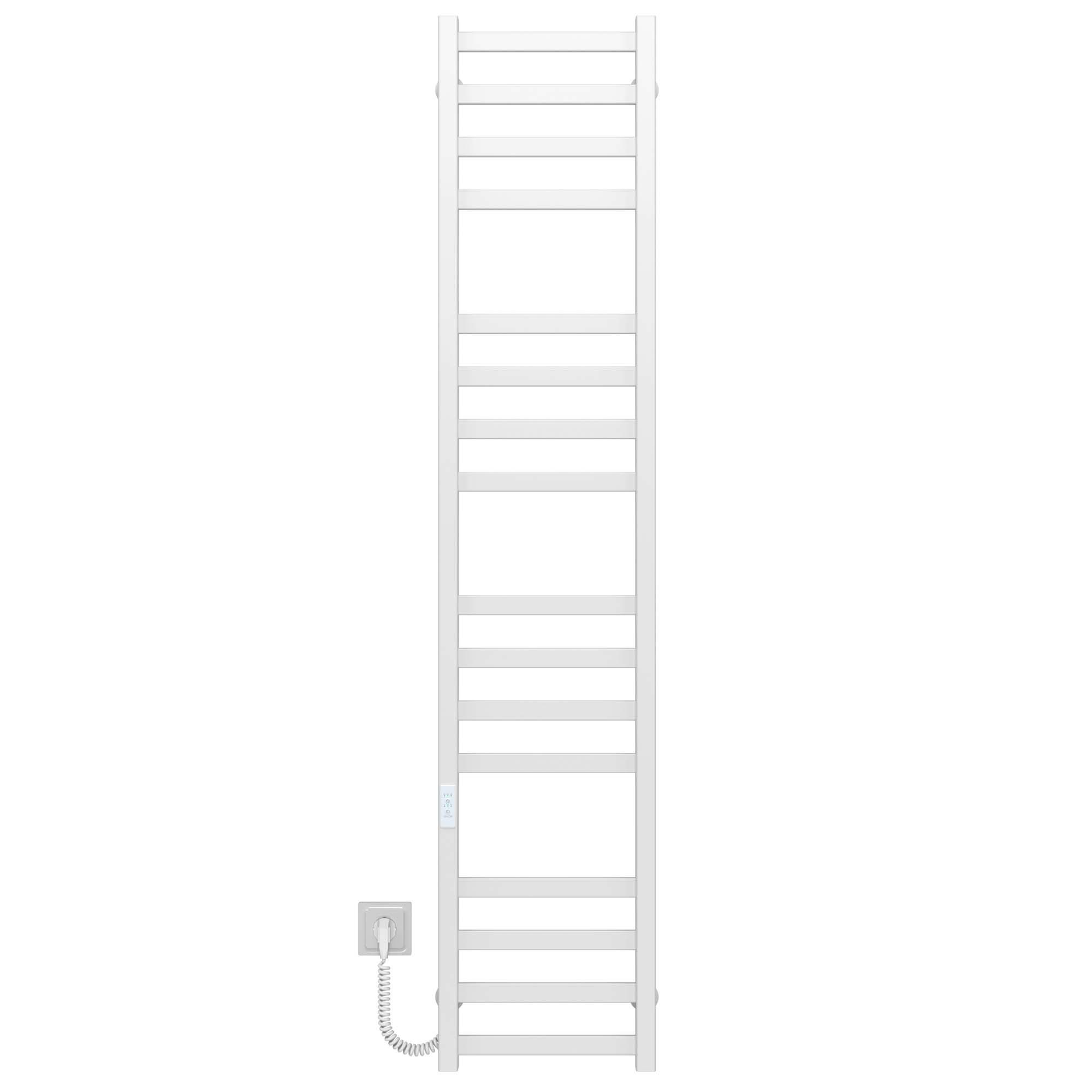 Полотенцесушитель электрический Deffi Avast П16 WD04 левое подключение крашеная сталь 400х1600 мм Белый (B.AV.160.40.16.E.W.L.4)