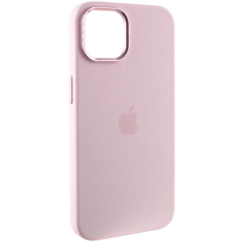 Противоударный чехол Silicone Case Metal Buttons (AA) для Apple iPhone 14 (6.1") Розовый / Chalk Pink