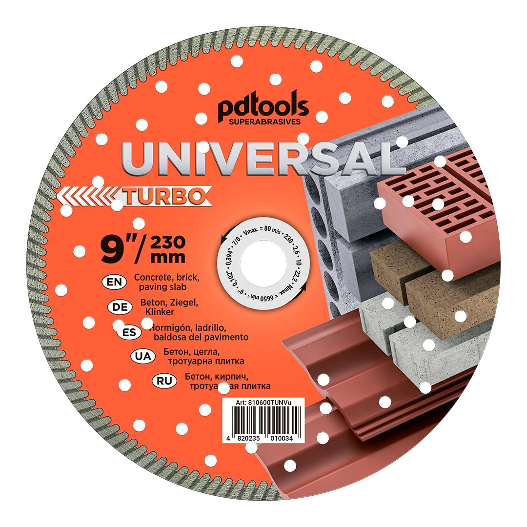 Круг алмазный отрезной PDTools 1A1R 230 UNIVERSAL TURBO для ручного инструмента (37772329)