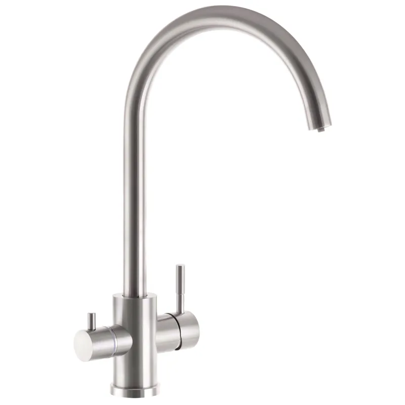 Смеситель для кухни с выходом для питьевой воды Zerix SUS-021-2 из нержавеющей стали (ZX3238)