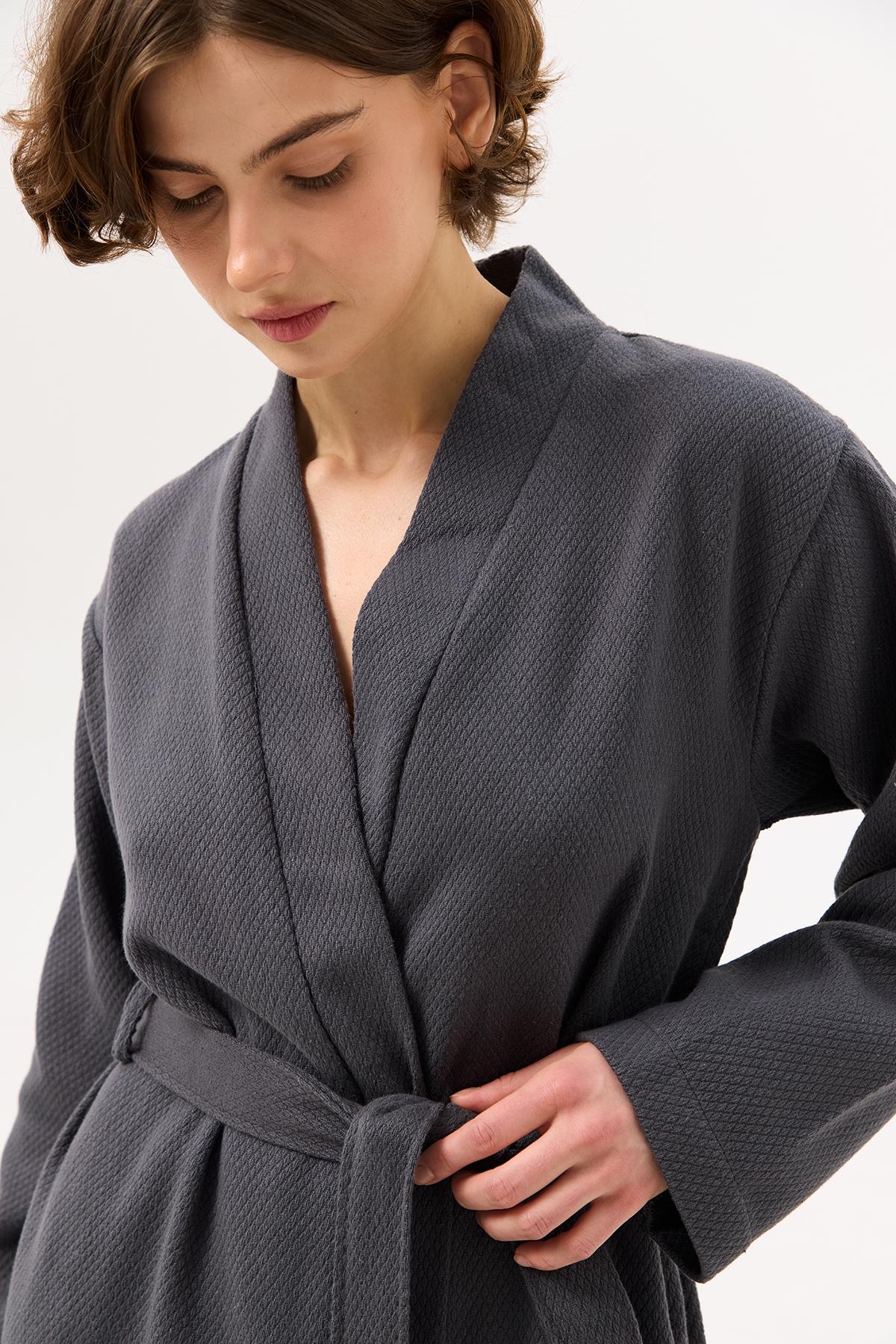 Халат-кимоно Lotus Home Samma L/XL Антрацит (26029356) - фото 4