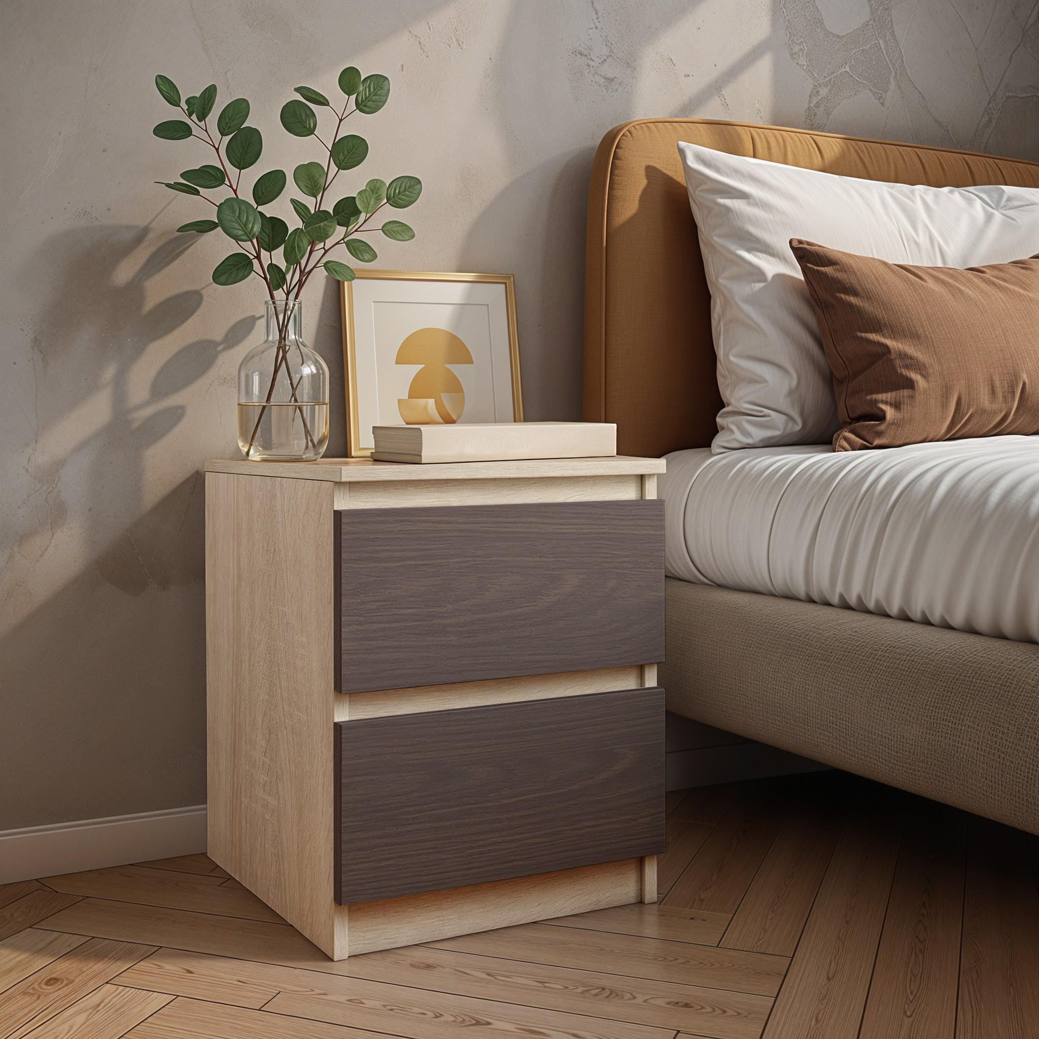 Тумба приліжкова FT-225 400х400х530 мм Дуб Сонома/Венге Магія - фото 1 Тумба приліжкова FT-225 400х400х530 мм Дуб Сонома/Венге Магія - фото 1