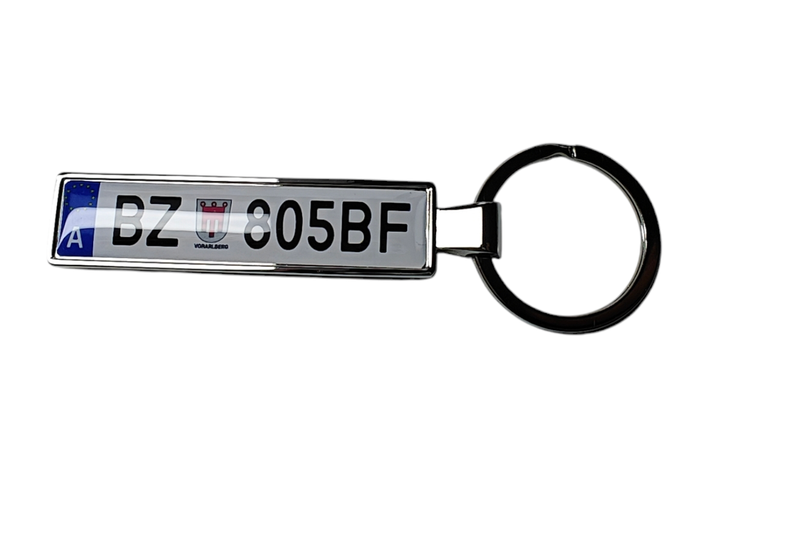 Брелок для автомобиля с государственным номером именный двусторонний Хром (2440686007)