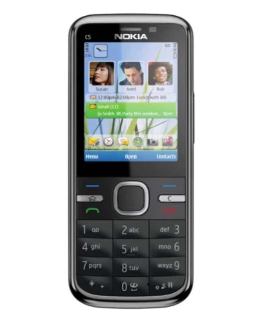 Кнопковий телефон Nokia C5-00 1050 мАг 5 Мп Silver/Black