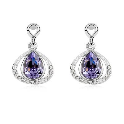 Серьги с кристаллами Сваровски Italina 9165 Сиреневый