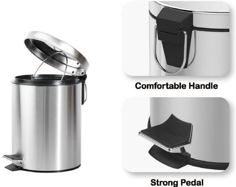 Ведро для мусора Zerix Solo-TC0107 7 л круглое из нержавеющей стали (ZX5899) - фото 9 Ведро для мусора Zerix Solo-TC0107 7 л круглое из нержавеющей стали (ZX5899) - фото 9