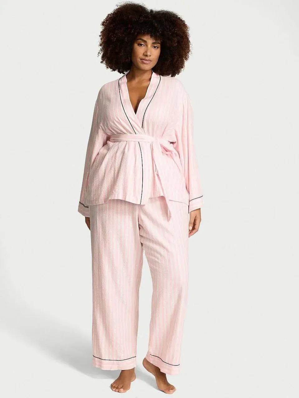 Піжама фланелева Victoria's Secret Flannel Long Pajama kimono Set смужка Regular XS Рожевий (26811612D) Піжама фланелева Victoria's Secret Flannel Long Pajama kimono Set смужка Regular XS Рожевий (26811612D)