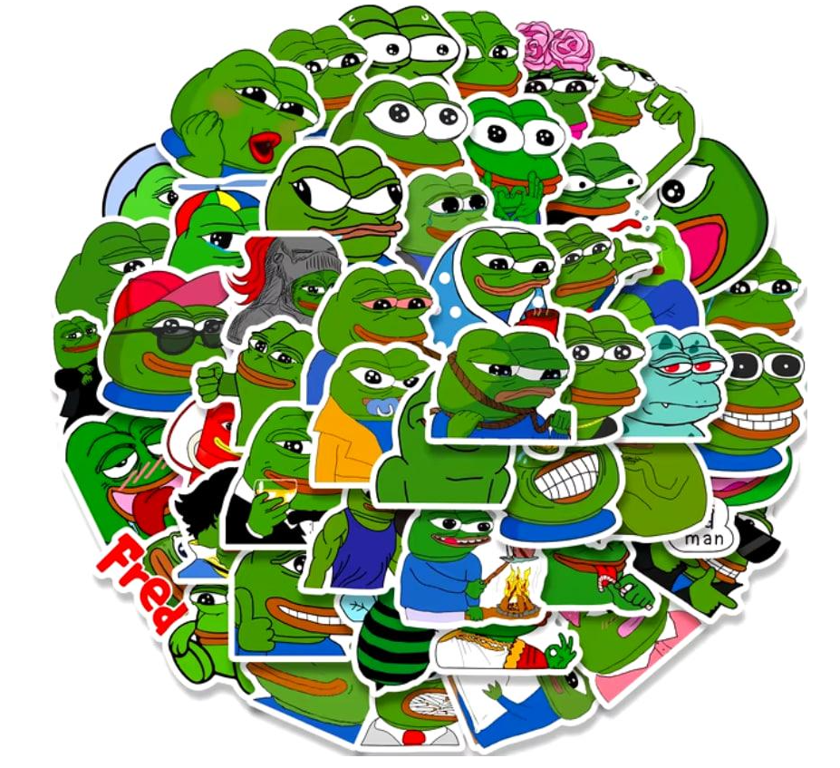 Набор виниловых наклеек Лягушонок Пепе 50 шт. №1