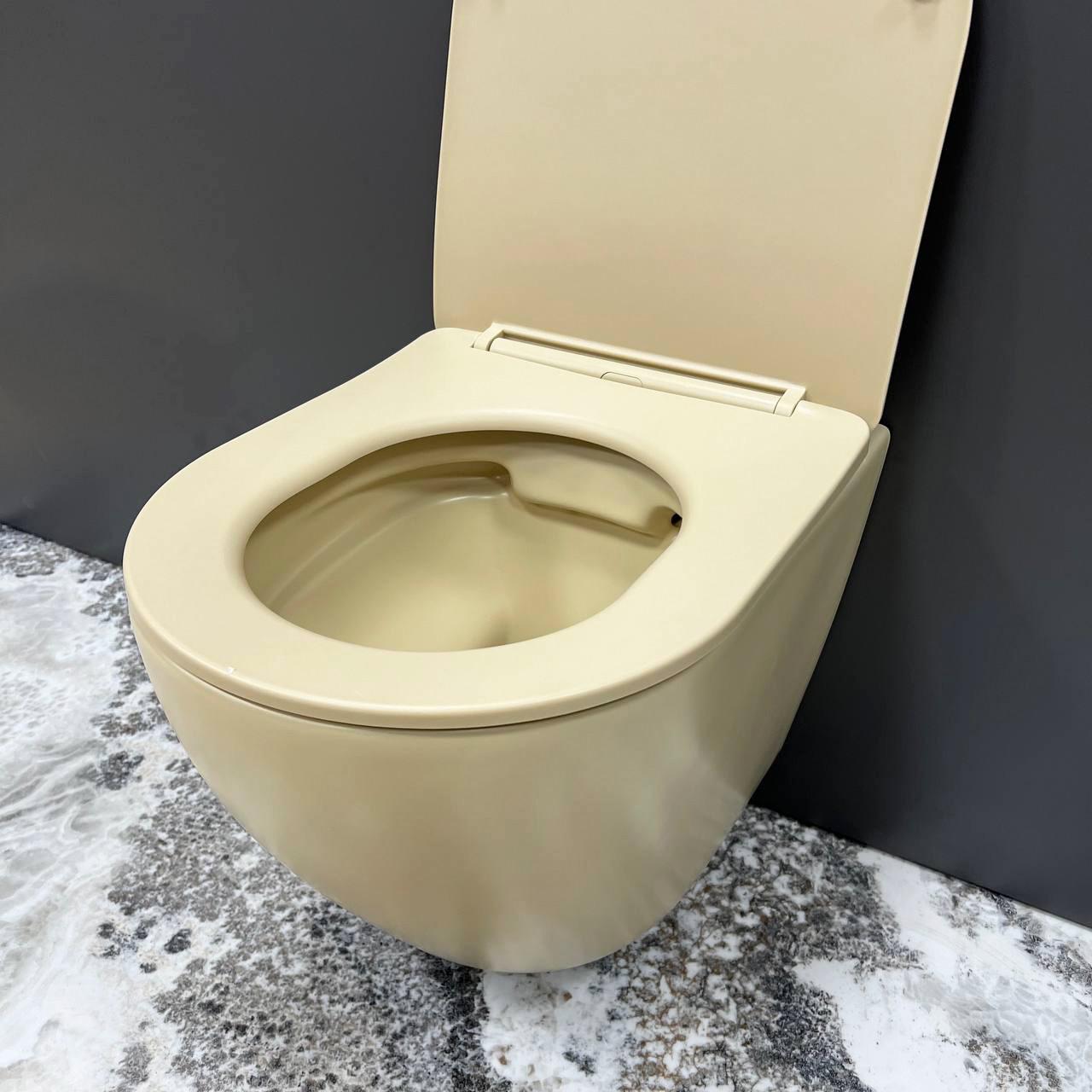 Унитаз подвесной VBI VULCANO Beige Matt (2810366769) - фото 3 Унитаз подвесной VBI VULCANO Beige Matt (2810366769) - фото 3