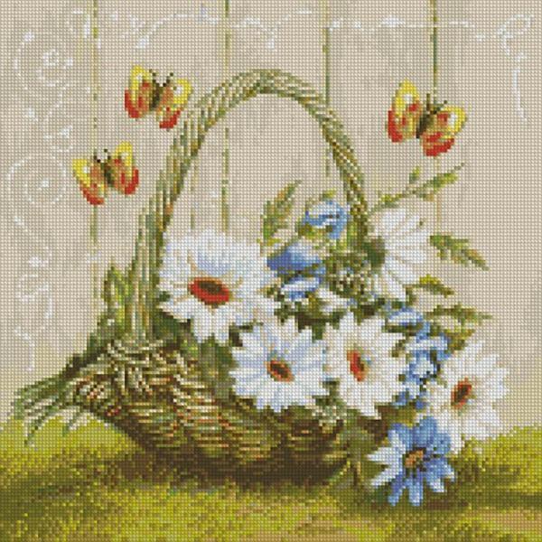 Алмазная мозаика Идейка Пейзаж Нежность полей 40х40 см холст на подрамнике (АМ6069-mt)