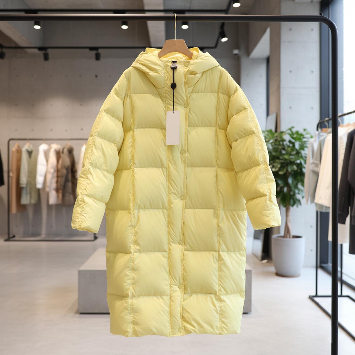 Пуховик женский Number Nine DW-202 с капюшоном р. 44 Желтый (DW-202-44) - фото 5