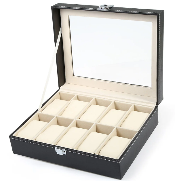 Органайзер для часов и браслетов Классика 10 отделов 25х20х8 см Черный (3667939) Органайзер для часов и браслетов Классика 10 отделов 25х20х8 см Черный (3667939)