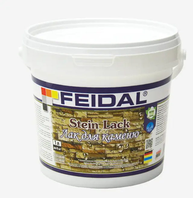 Лак акриловый для камня Feidal Stein Lack водорастворимый влагостойкий 1 л Прозрачный Лак акриловый для камня Feidal Stein Lack водорастворимый влагостойкий 1 л Прозрачный