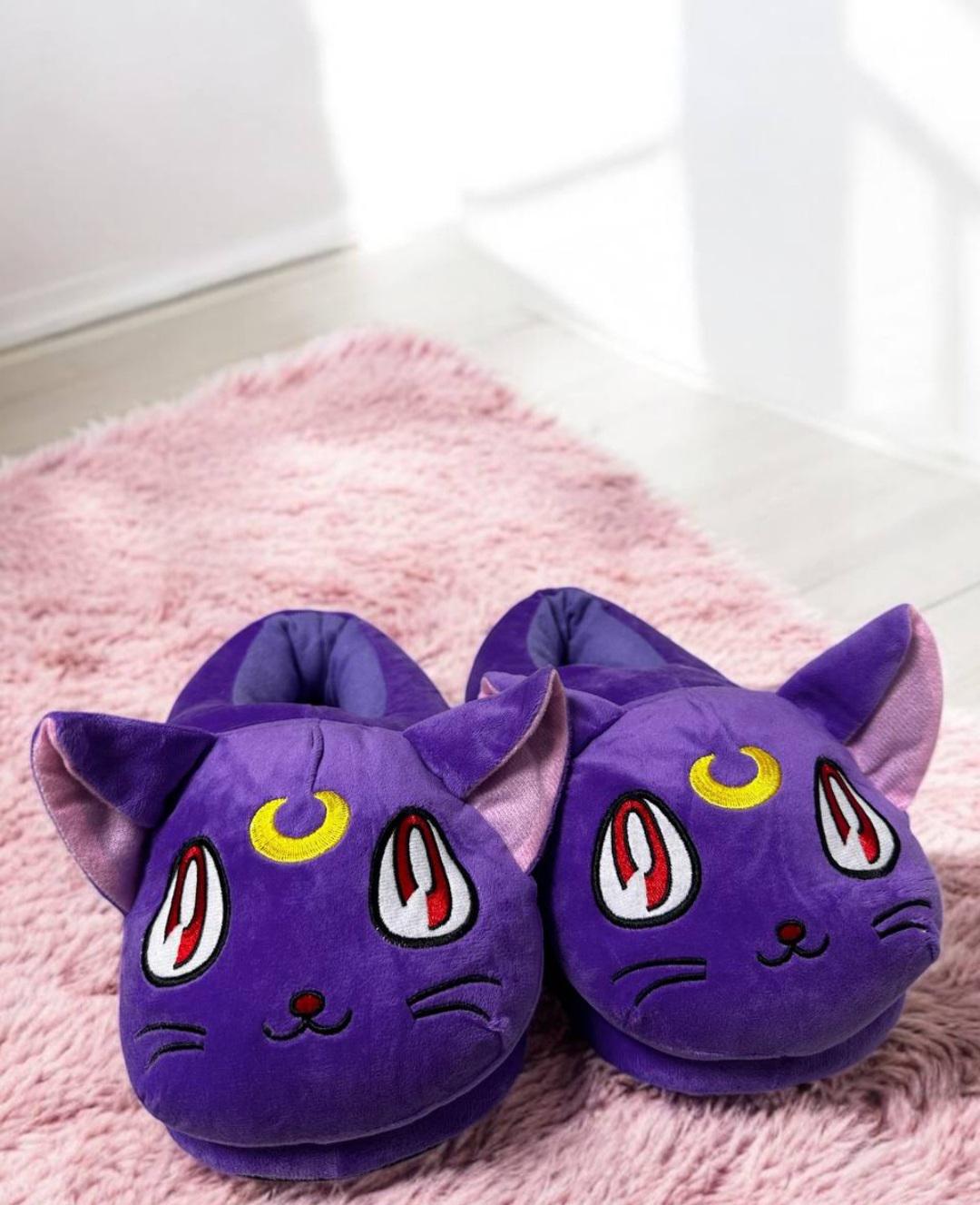 Тапочки домашние плюшевые Кошка Сейлор Мун р. 32-39 Фиолетовый