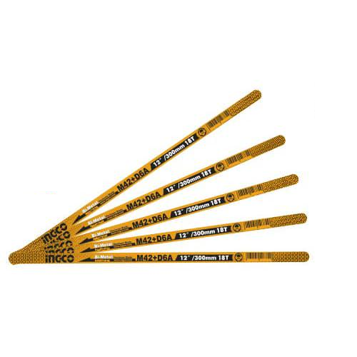 Полотно ножовочное по металлу Ingco Industrial 300 мм 24Т сталь M42+D6A 5 шт. (10636225) Полотно ножовочное по металлу Ingco Industrial 300 мм 24Т сталь M42+D6A 5 шт. (10636225)