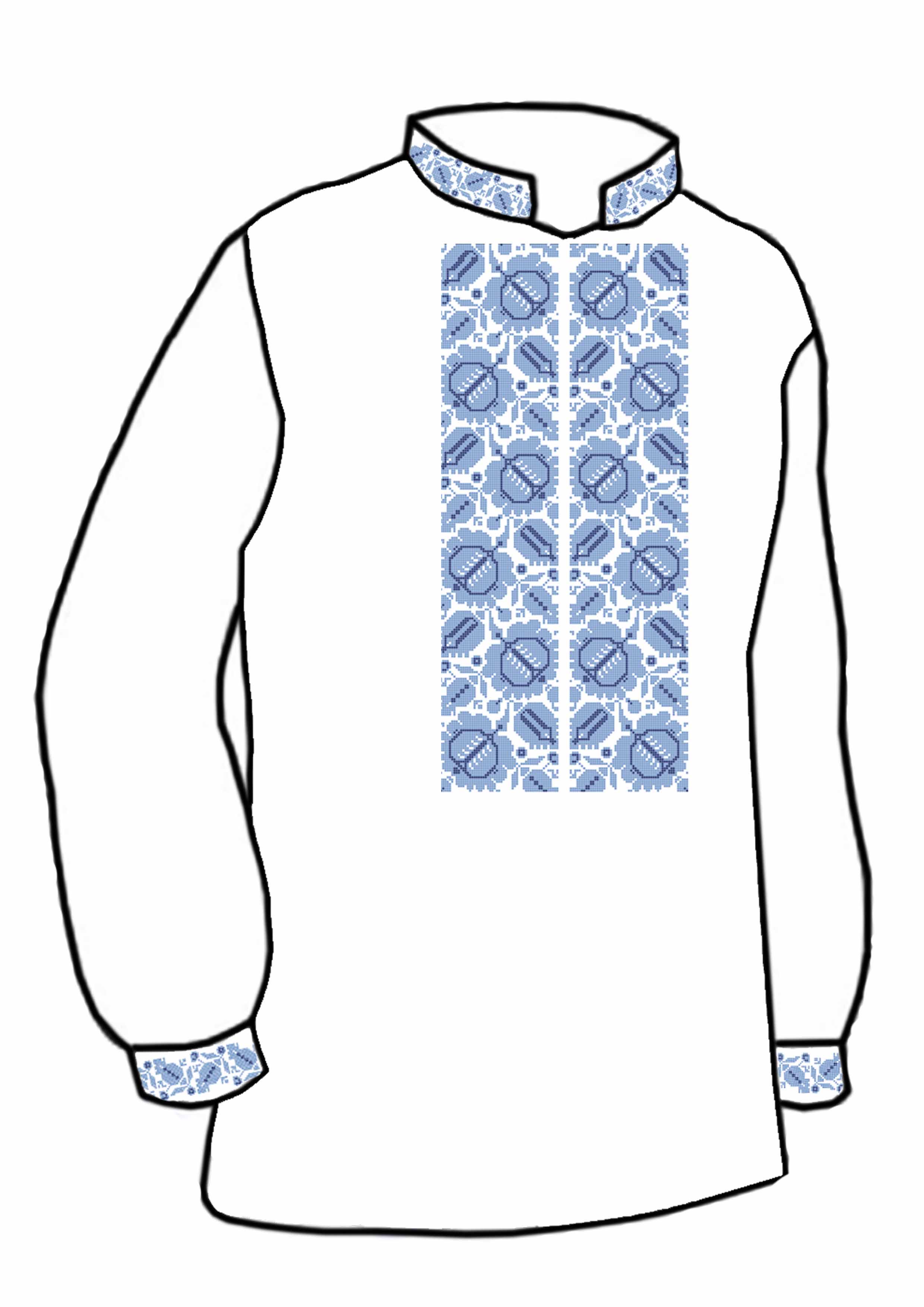 Заготовка для вишивки нитками або бісером сорочка СЧ-93 домоткане полотно Заготовка для вишивки нитками або бісером сорочка СЧ-93 домоткане полотно