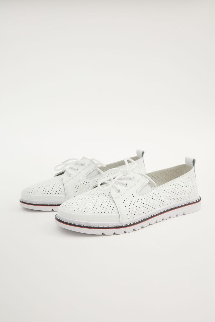 Мокасины женские LONZA кожаные р. 36 Белый (198411) - фото 3