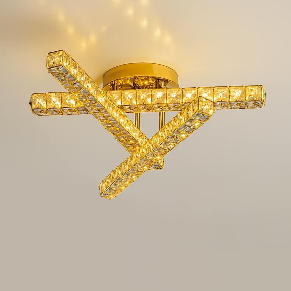 Люстра стельова світлодіодна Lighthouse SY-20248/3 TIGD 54W 590х160 мм Золотий