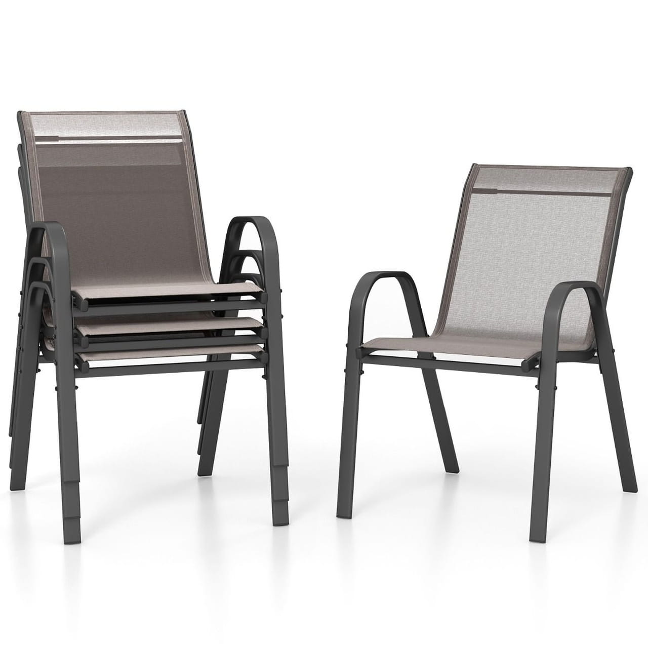 Стул садовый 56x70x84 см Серый (COSTWAY-01691)
