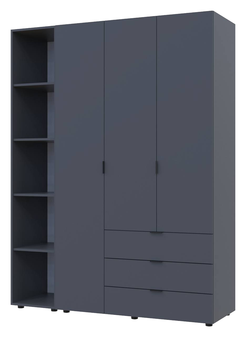 Шкаф с этажеркой для кабинета Doros Гелар 3 ДСП 154,4х49,5х203,4 см Графитовый (42005059)