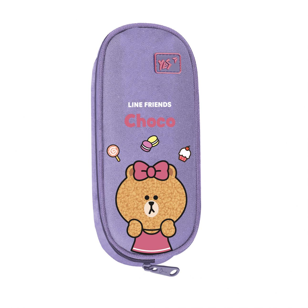 Пенал школьный YES Line Friends Pretty Choco мягкий 1 отделение Сиреневый (533703)