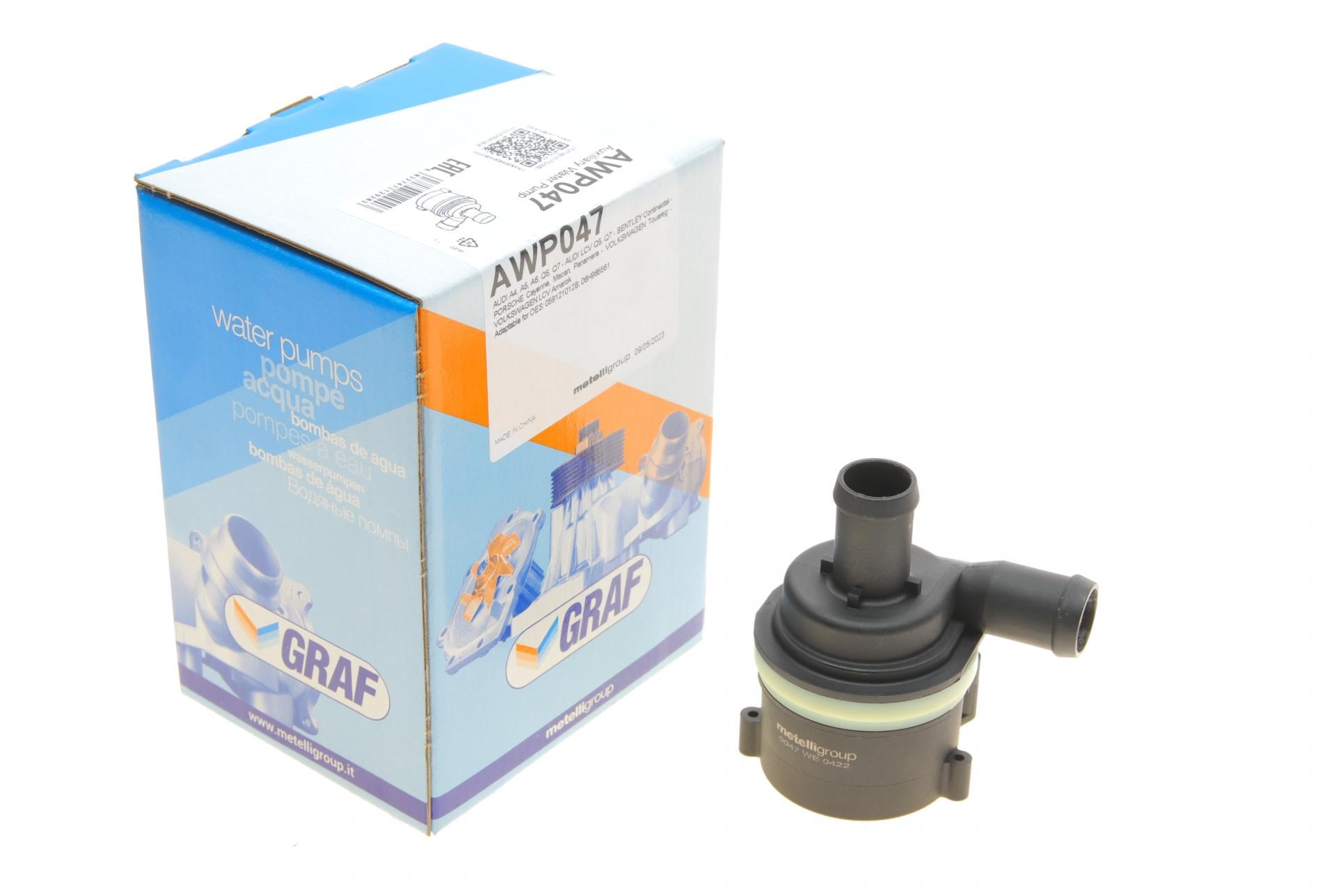 Насос системи охолодження додатковий Graf Audi A4/A6/Q5/Q7 1.8-2.0TFSI/2.7-3.0TDI 07-18/VW Touareg (AWP047)