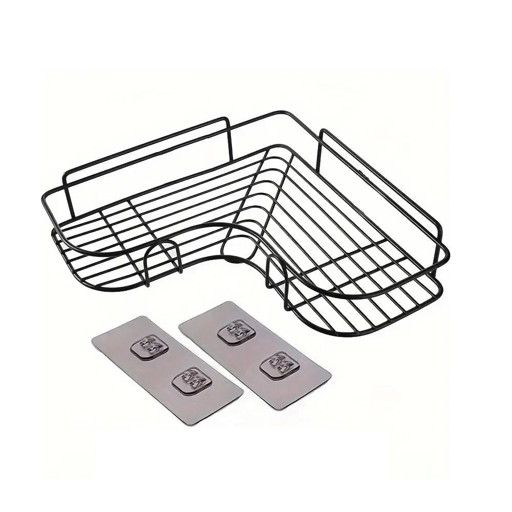 Полиця з кріпленням кутова Stenson Modern Home M50230 26x26x6 см Чорний (R33674-BL)