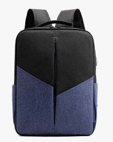 Рюкзак для ноутбука 15,6" с usb противоударный Черный/Cиний (IBN008BZ)