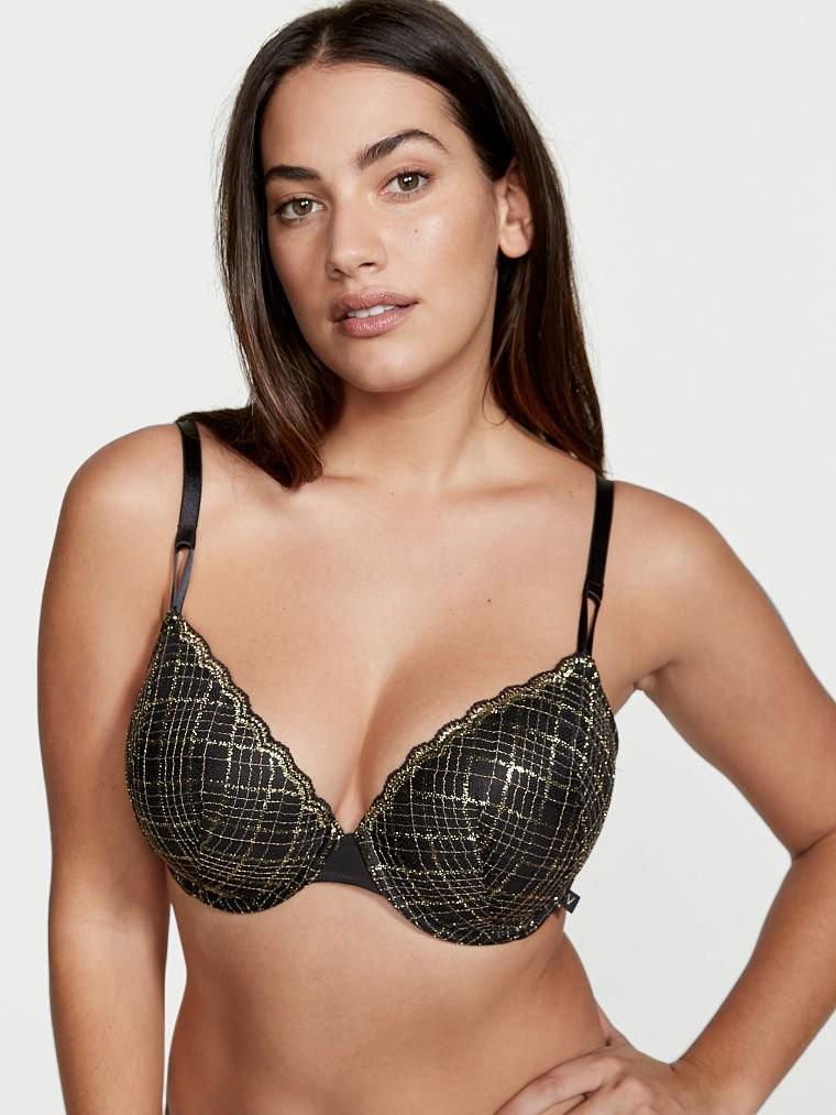 Бюстгальтер Victoria's Secret 75C Чорний/Золотистий (А-807/34C)