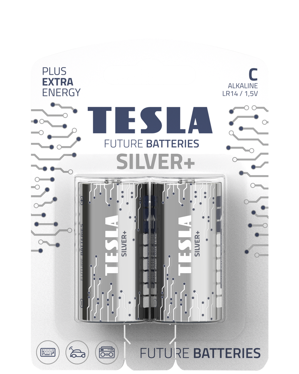 Батарейки TESLA C SILVER+ LR14 BLISTER FOIL 2 шт. (1794146536)