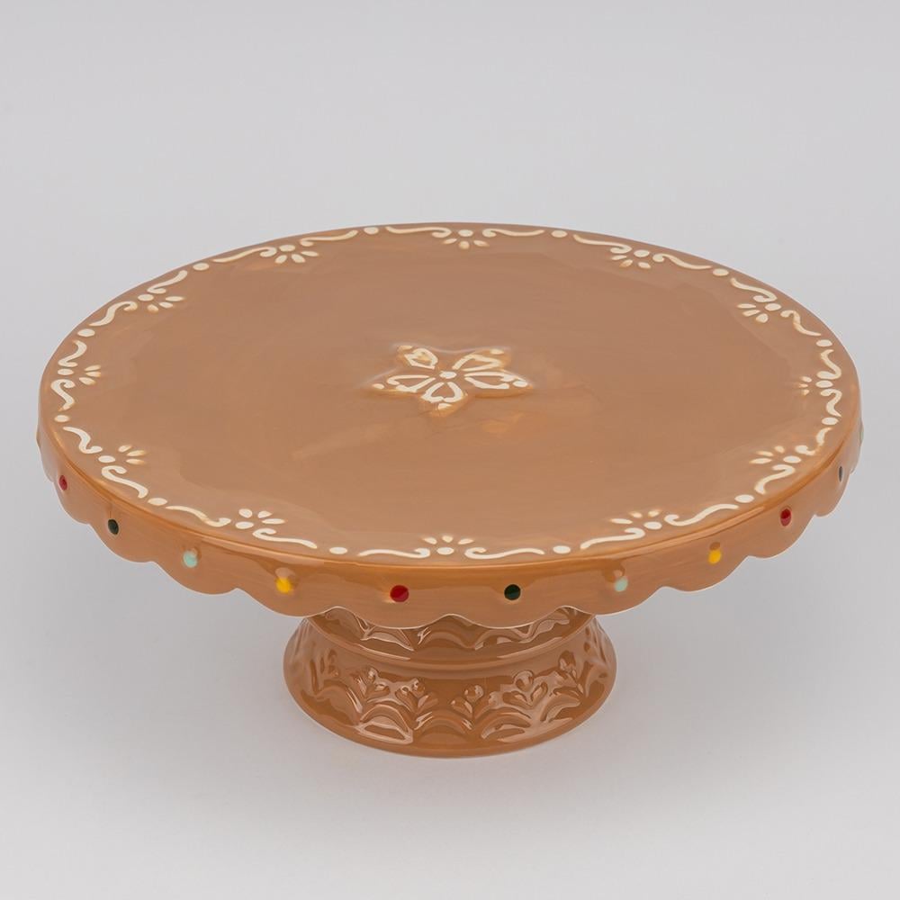 Тортівниця керамічна Новорічний пряник 25,5 см (6036-001) - фото 2 Тортівниця керамічна Новорічний пряник 25,5 см (6036-001) - фото 2