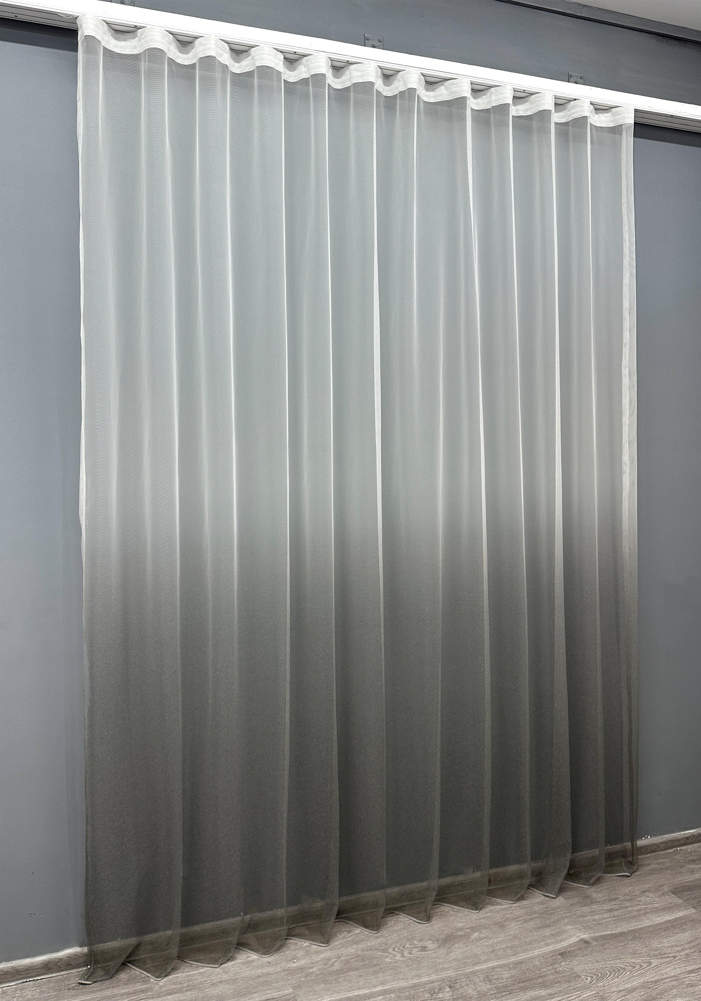 Тюль VR-Textil 1648т Грек-сетка омбре 300х270 см Серый (42-0623) - фото 2