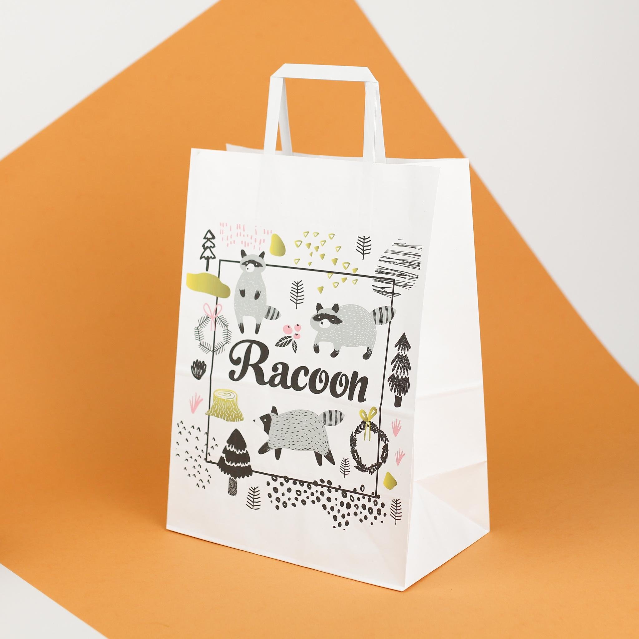 Пакет подарочный Веселые еноты 260х150х350 мм 20 шт.