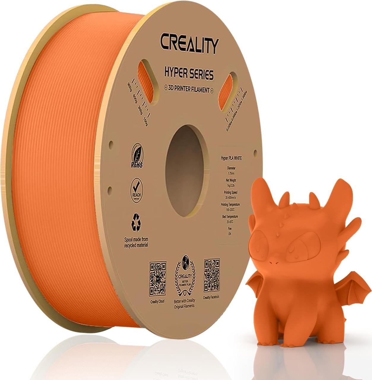 Пластик CREALITY Hyper PLA 1 кг 1,75 мм Помаранчевий (33468465)