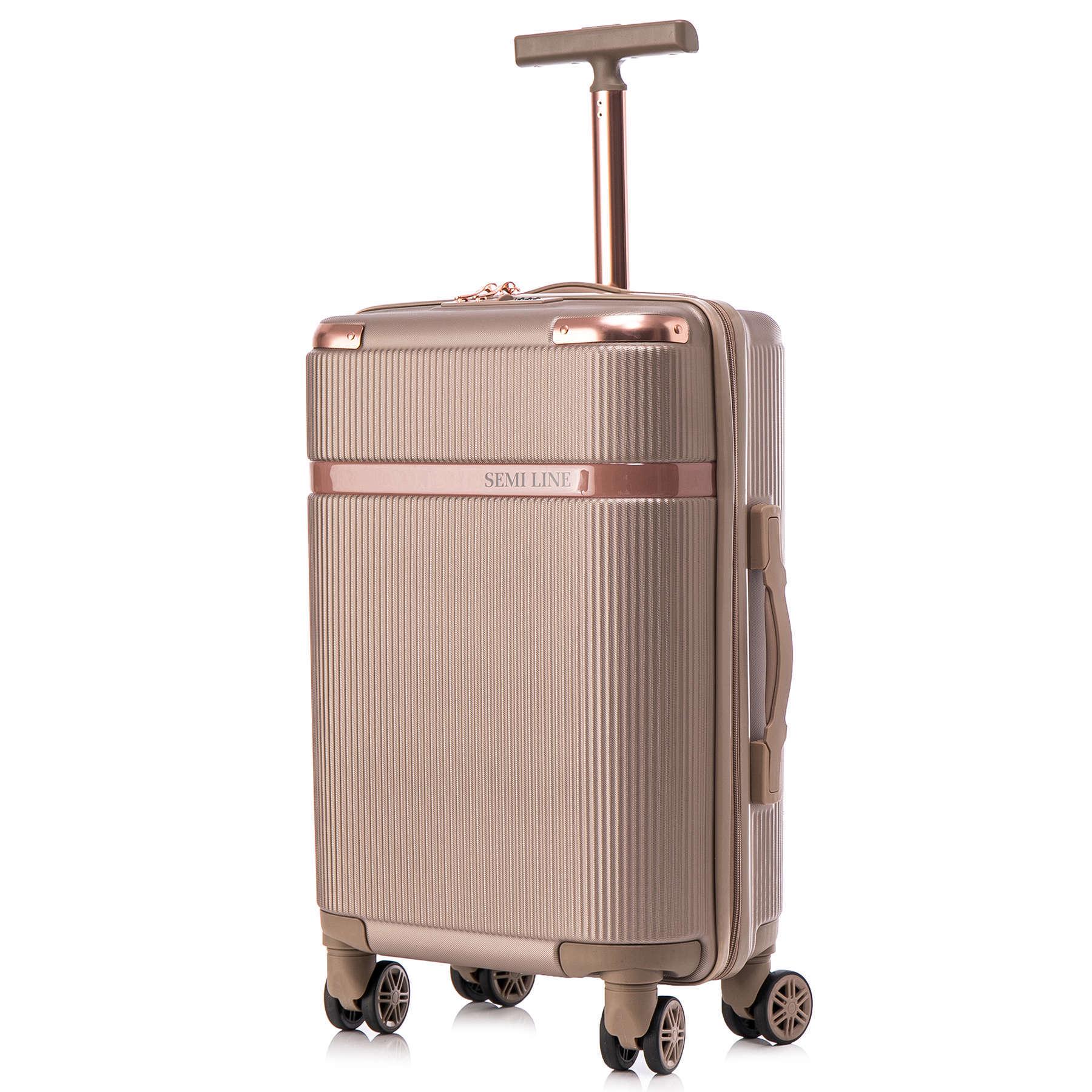 Чемодан маленький под ручную кладь SEMI LINE 20" ABS-Plastic S Champagne (T5668-2)