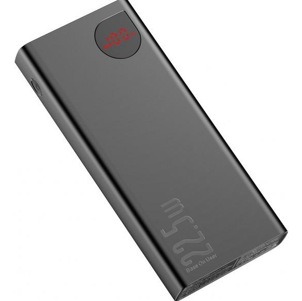 Повербанк BASEUS Adaman Metal 20000 mAh 22,5W Digital Display із швидкою зарядкою QC3.0+PD3.0 Black (PPAD000101)