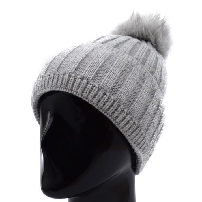 Шапка женская с помпоном и люрексовой нитью Lirus Зодиак бамбон one size Светло-серый Шапка женская с помпоном и люрексовой нитью Lirus Зодиак бамбон one size Светло-серый