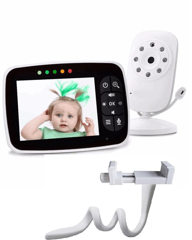 Відеоняня Baby Monitor SM-35/тримач для камери/ 3,5" ЖК-монітором/датчиком звуку/нічне бачення/вимірюванням температури