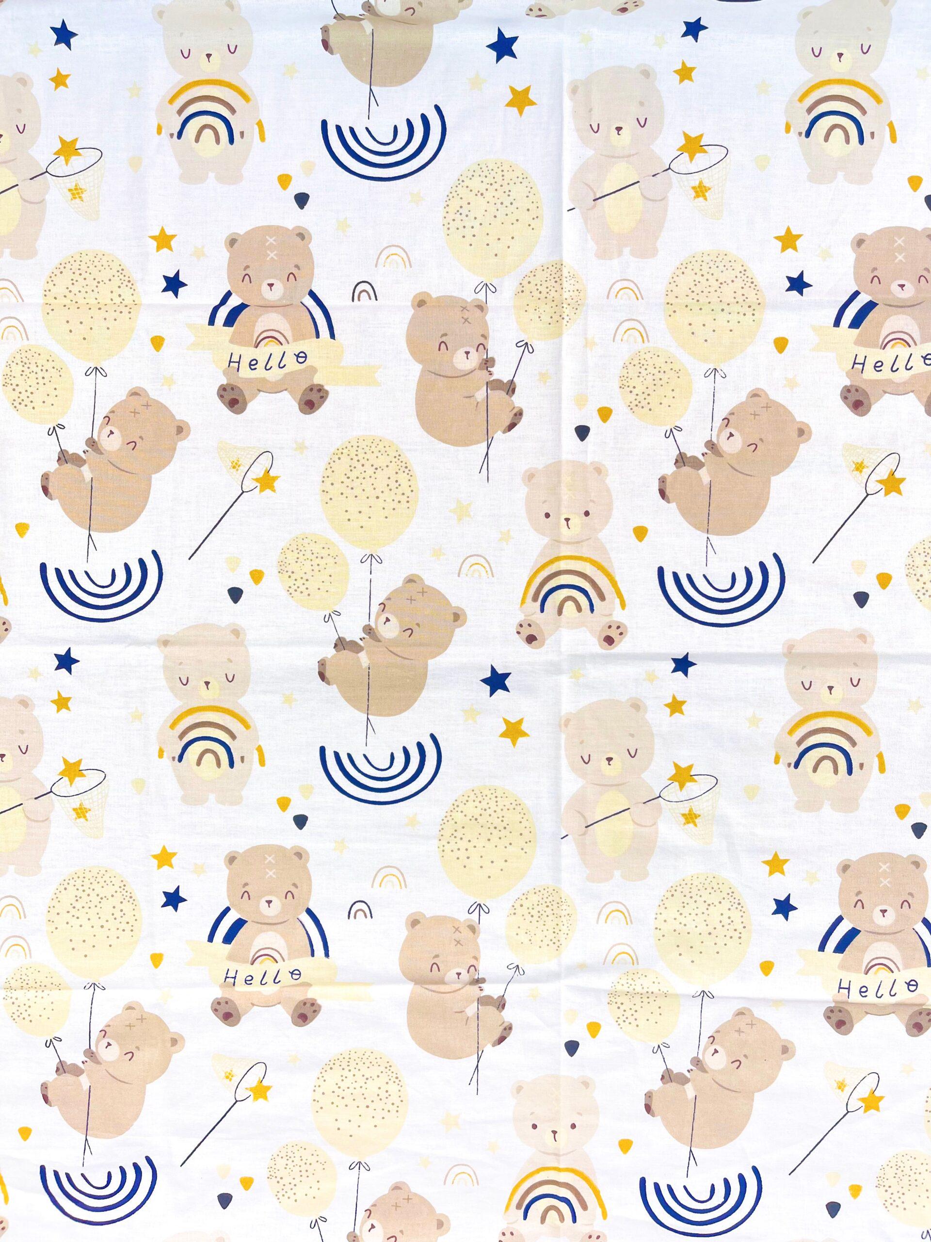 Пеленка фланелевая №52 Медвежонок с радугой байка 110x90 см (373-19265)