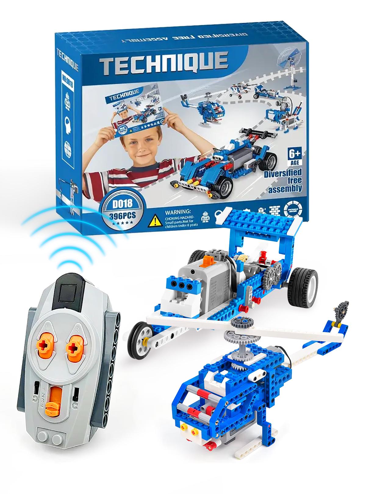 Конструктор для детей DobraMama Робототехника по АКБ и 4 элементам управления 396 дет. Синий (73711)