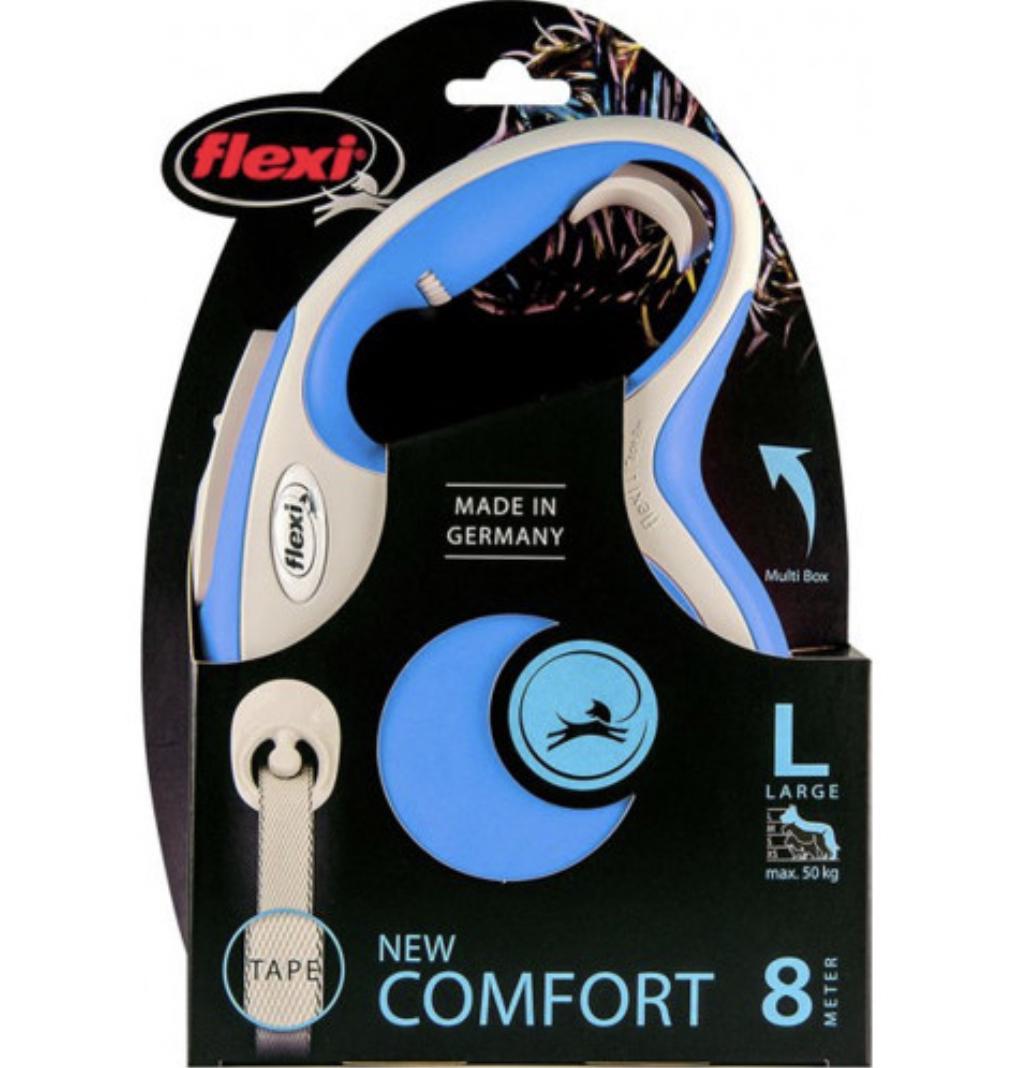 Рулетка-повідець Flexi Comfort L стрічка 5 м/60 кг Синій - фото 2