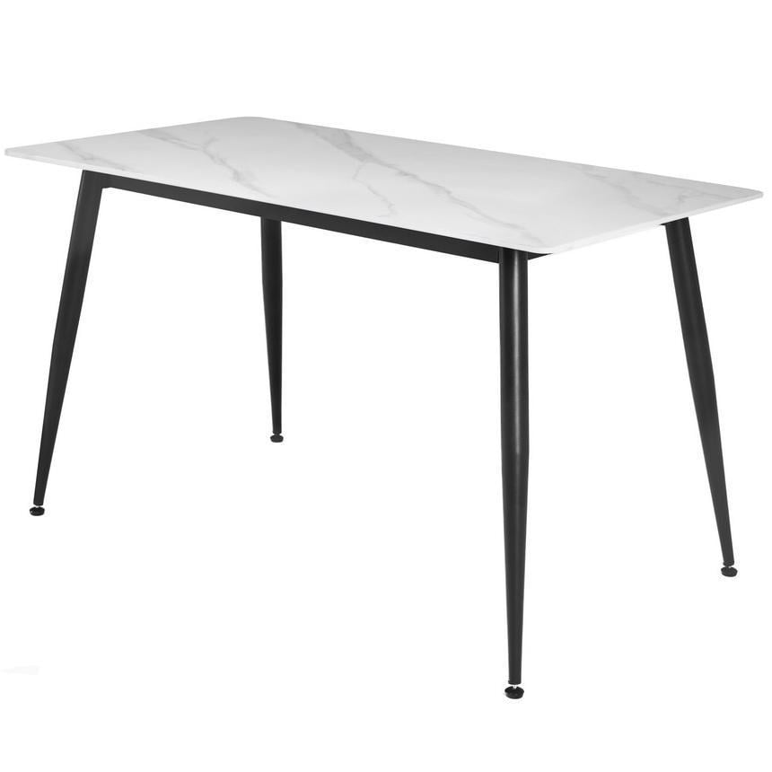 Стол кухонный прямоугольный Vetro Magnit 130х70 см Loft Белый Мрамор/Черный