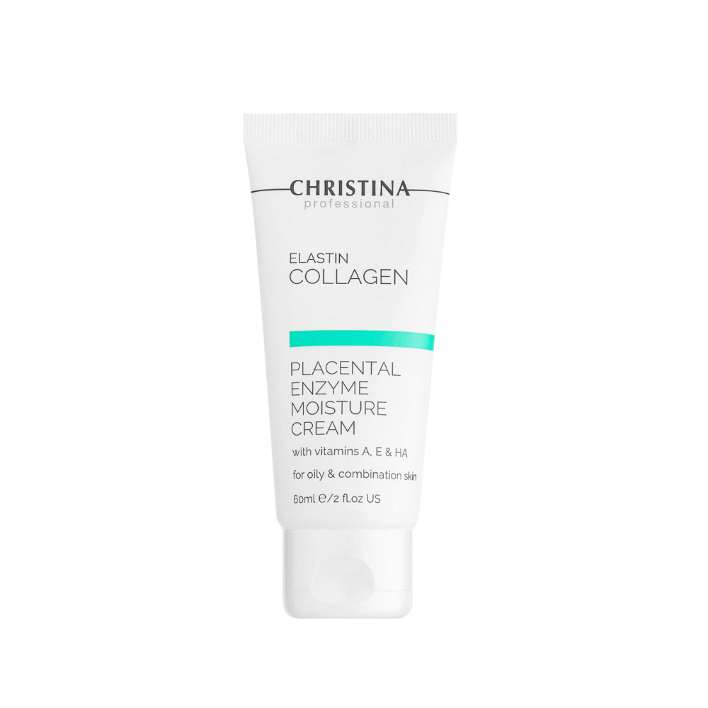 Крем плацентарний для жирної та комбінованої шкіри CHRISTINA Elastin Collagen With Vitamins A/E & HA Moisture Cream 60 мл