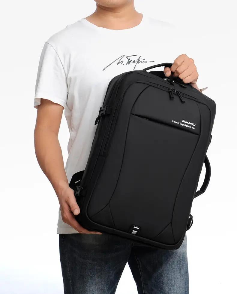 Рюкзак-сумка трансформер Dumantu 2101 для ноутбука 15,6" протиударний Чорний (IBN042B ) - фото 9