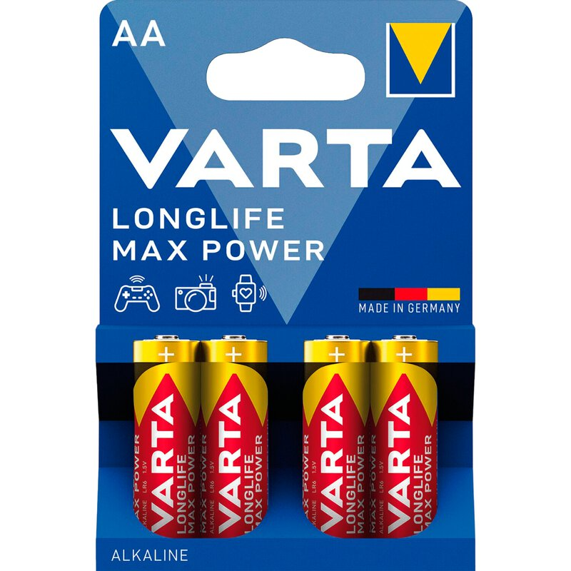 Батарейка щелочная Varta Longlife Max Power 4706 101 404 AA/HR6 4 шт. (25993886)