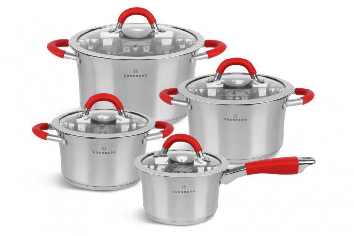Набор посуды Edenberg из нержавеющей стали 4 предмета Серый (14103012)