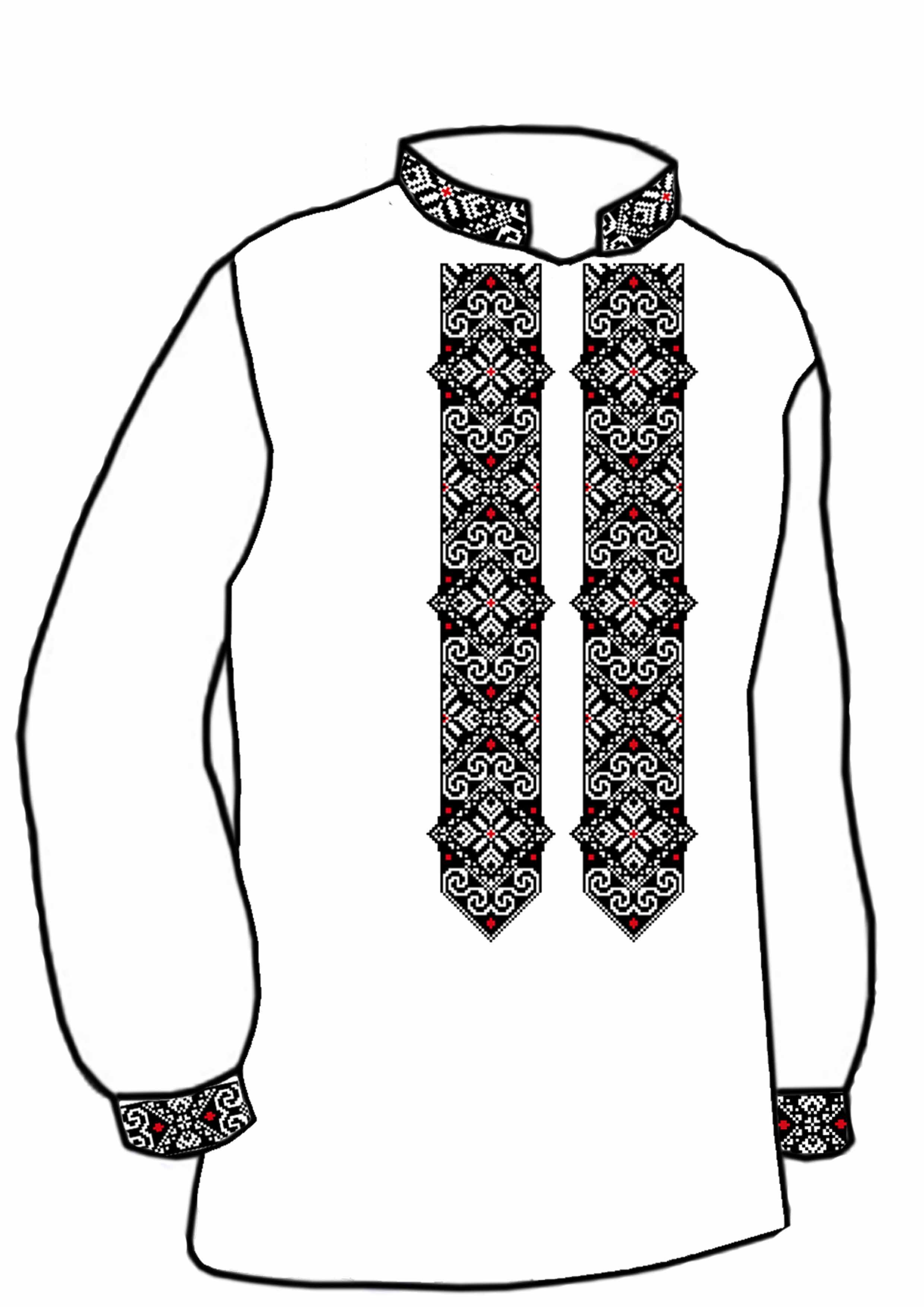 Заготовка для вышивки нитями или бисером/рубашка мужская не пошитая СЧД-219 домотканное полотно