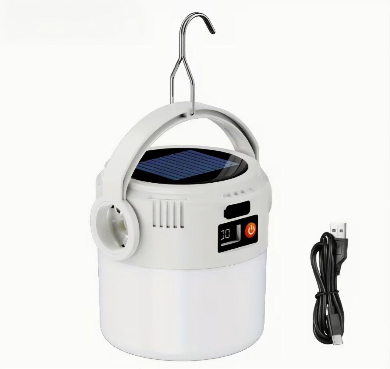 Лампа кемпинговая аккумуляторная с солнечной зарядкой и USB-C 4 режима батарея 18650 500Lm (Н-1137) Лампа кемпинговая аккумуляторная с солнечной зарядкой и USB-C 4 режима батарея 18650 500Lm (Н-1137)