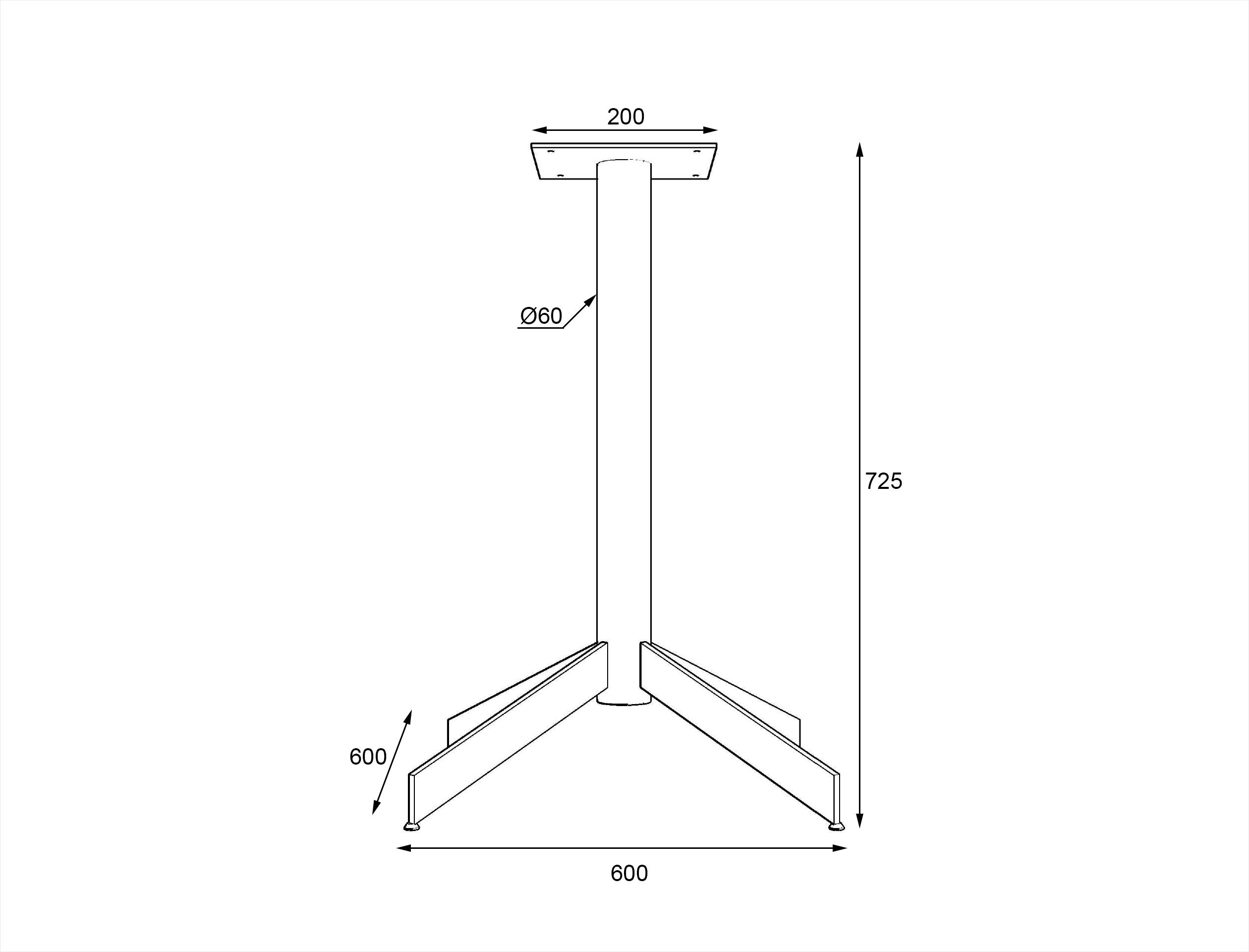 Ніжка для столу металева Lofty Серія 8 основа 600х600 мм Чорний - фото 2 Ніжка для столу металева Lofty Серія 8 основа 600х600 мм Чорний - фото 2